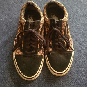 Vans Old Skool Skate Shoe - Black / Leopard Size 11
